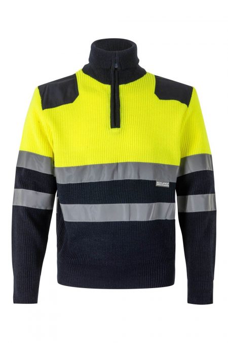 Jersey bicolor alta visibilidad con cremallera 301001 | VELILLA