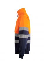 Sudadera bicolor alta visibilidad con cremallera 305701 | VELILLA - Imagen 4