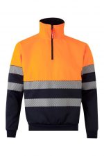 Sudadera bicolor alta visibilidad con cinta segmentada 305703 | VELILLA