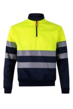 Sudadera bicolor alta visibilidad con cinta segmentada 305703 | VELILLA – Image 8