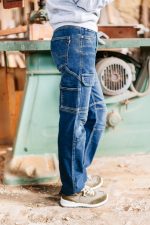 Pantalón de trabajo denim stretch multibolsillos con refuerzos metálicos 103028S | VELILLA - Imagen 9