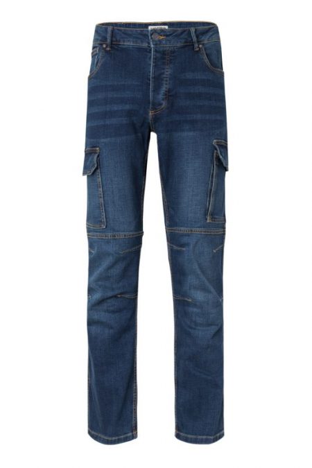 Pantalón de trabajo denim stretch multibolsillos con refuerzos metálicos 103028S | VELILLA