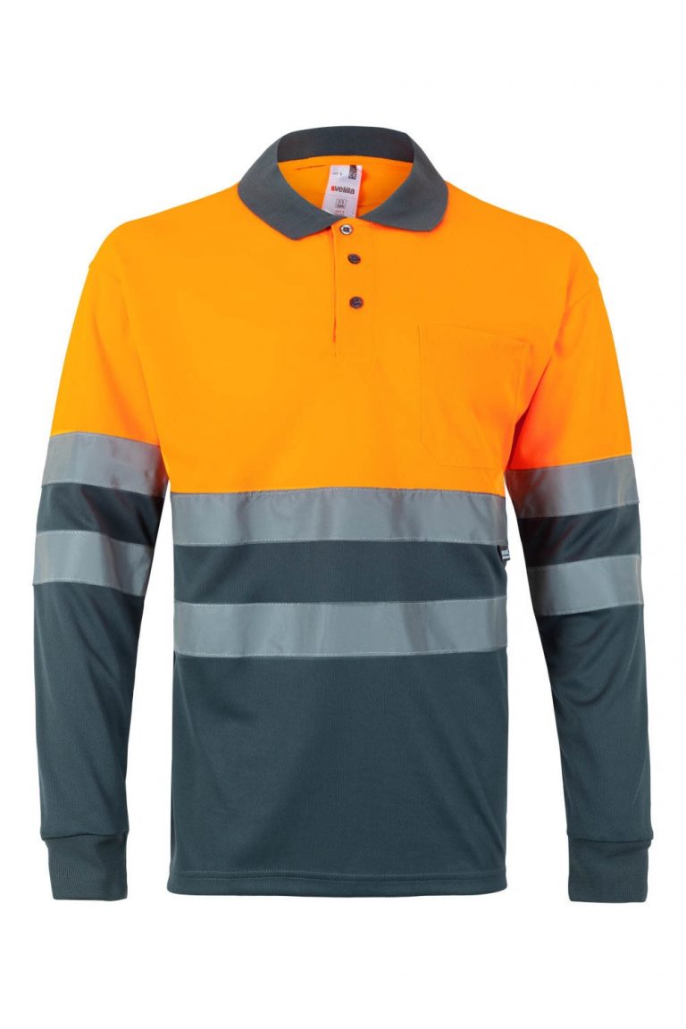 Polo de trabajo poliéster bicolor alta visibilidad 175 VELILLA