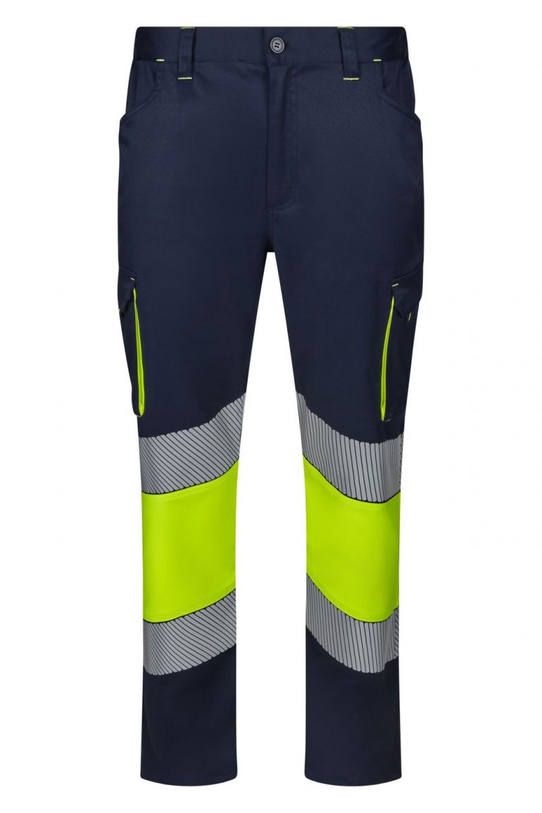 Pantalón de trabajo stretch bicolor alta visibilidad 303008S | VELILLA