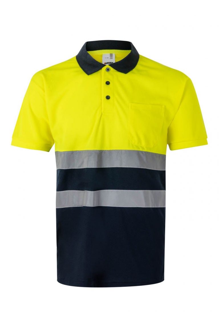 Polo de trabajo poliéster bicolor alta visibilidad 305504 VELILLA