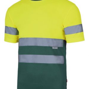 Technical t-shirt two-tone high visibility short sleeve 305506 | VELILLA