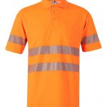 Polo algodón alta visibilidad manga corta con cintas reflectantes segmentadas 305522 | VELILLA
