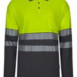 Polo algodón bicolor alta visibilidad manga larga cintas reflectantes segmentadas 305525 | VELILLA