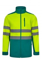 Cazadora soft shell bicolor alta visibilidad cintas reflectantes 306006 | VELILLA