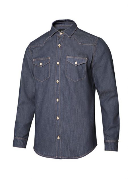 Camisa de hostelería hombre denim stretch manga larga 405006S | VELILLA