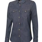 Camisa de hostelería mujer denim stretch manga larga 405007S | VELILLA