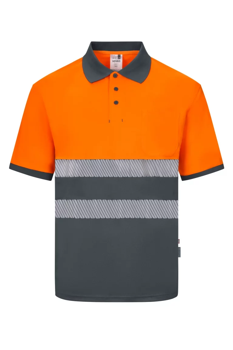 Polo de trabajo poliéster bicolor alta visibilidad 305533 VELILLA