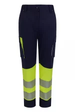 Pantalón de trabajo stretch bicolor alta visibilidad mujer 303032SW | VELILLA