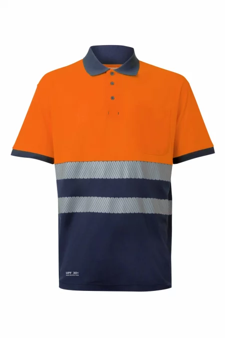Polo algodón bicolor manga corta cinta segmentada 305543 | VELILLA