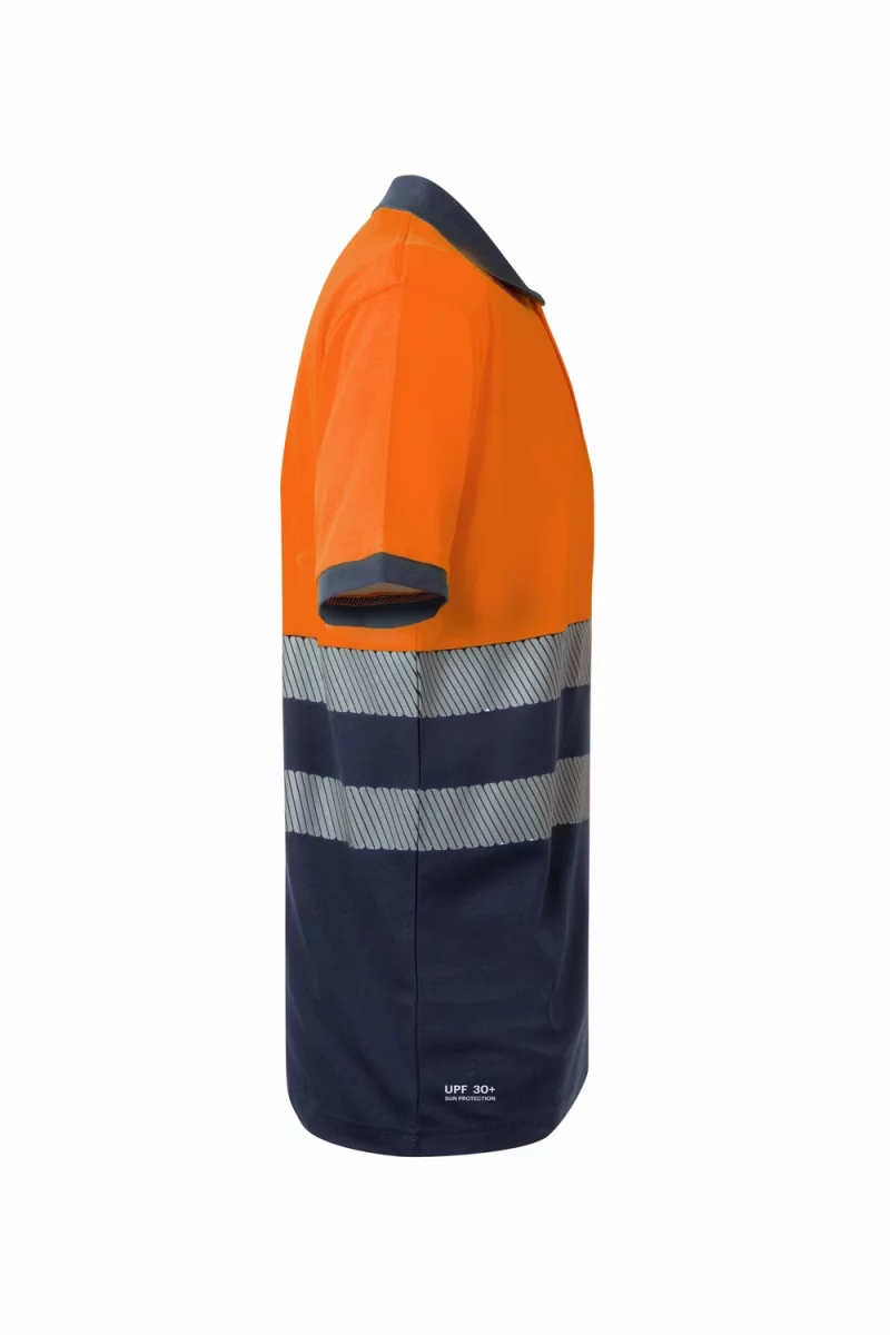 Polo algodón bicolor manga corta cinta segmentada 305543 | VELILLA &ndash; Combi Pro