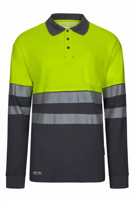 Polo algodón bicolor manga larga cinta segmentada 305545 | VELILLA